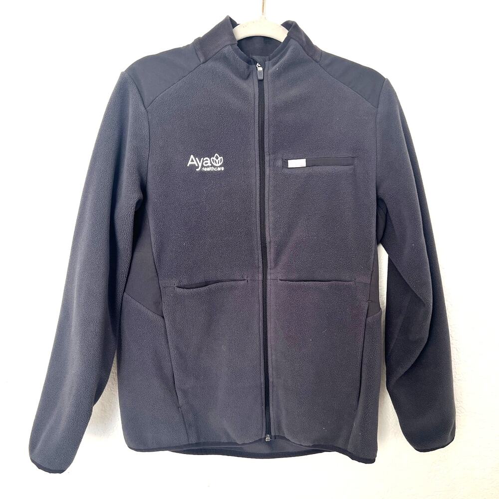 FIGS On Shift Full zip Fleece Jacket Men's M Healthcare Logo Scrub Casual Warm